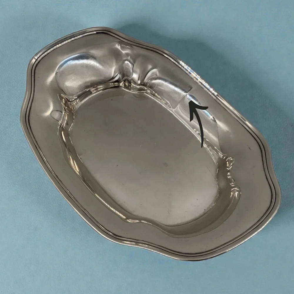 Vintage Sterling Silver Lot: Bread Tray, Bowl, Mint Julep Cup, 487 Grams, Marked - Picture 16 of 16